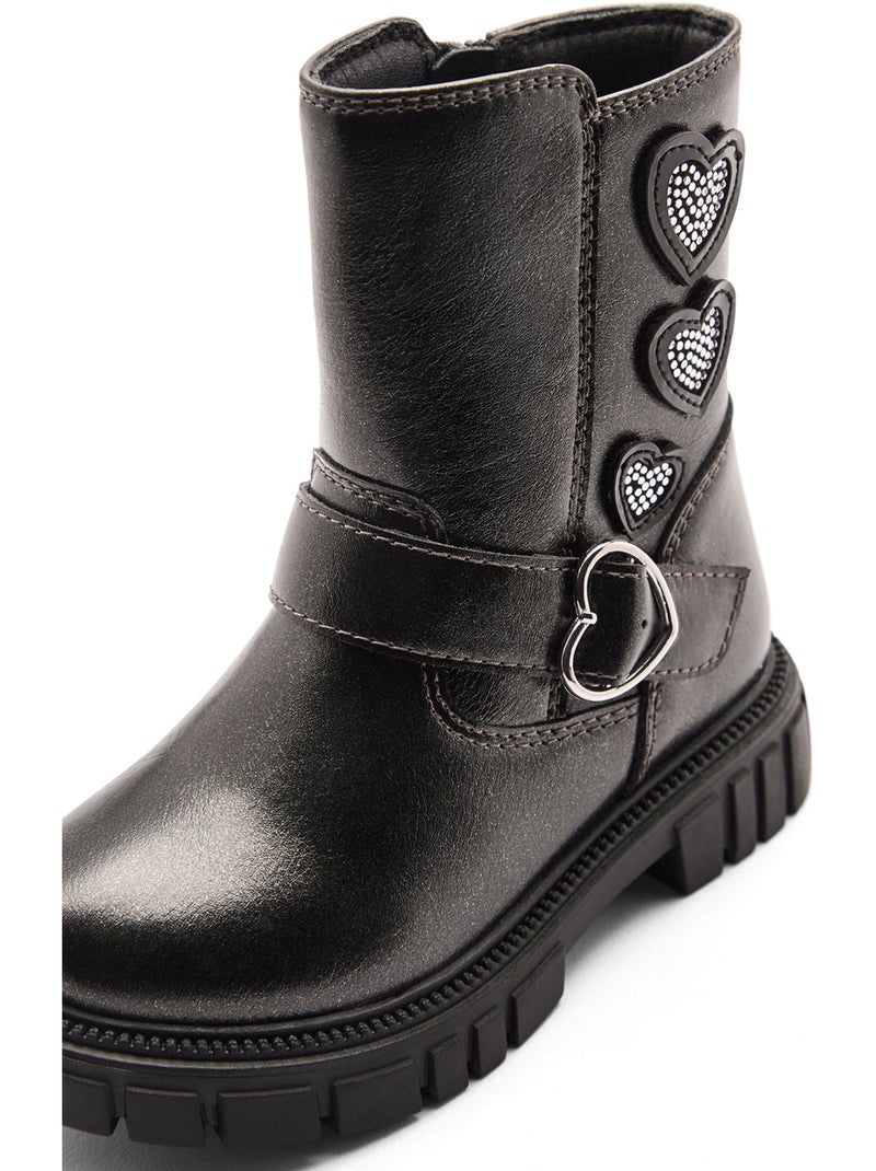 Botines Conguitos Militar Motera Negro - Kiabi