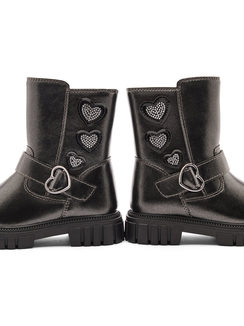 Botines Conguitos Militar Motera Negro - Kiabi