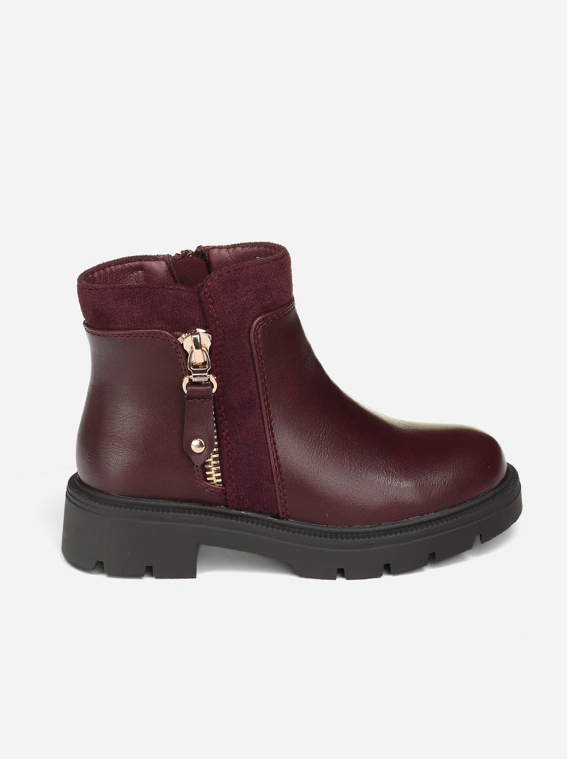 Botines correa cruzada Burdeos - Kiabi