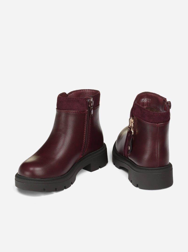Botines correa cruzada Burdeos - Kiabi
