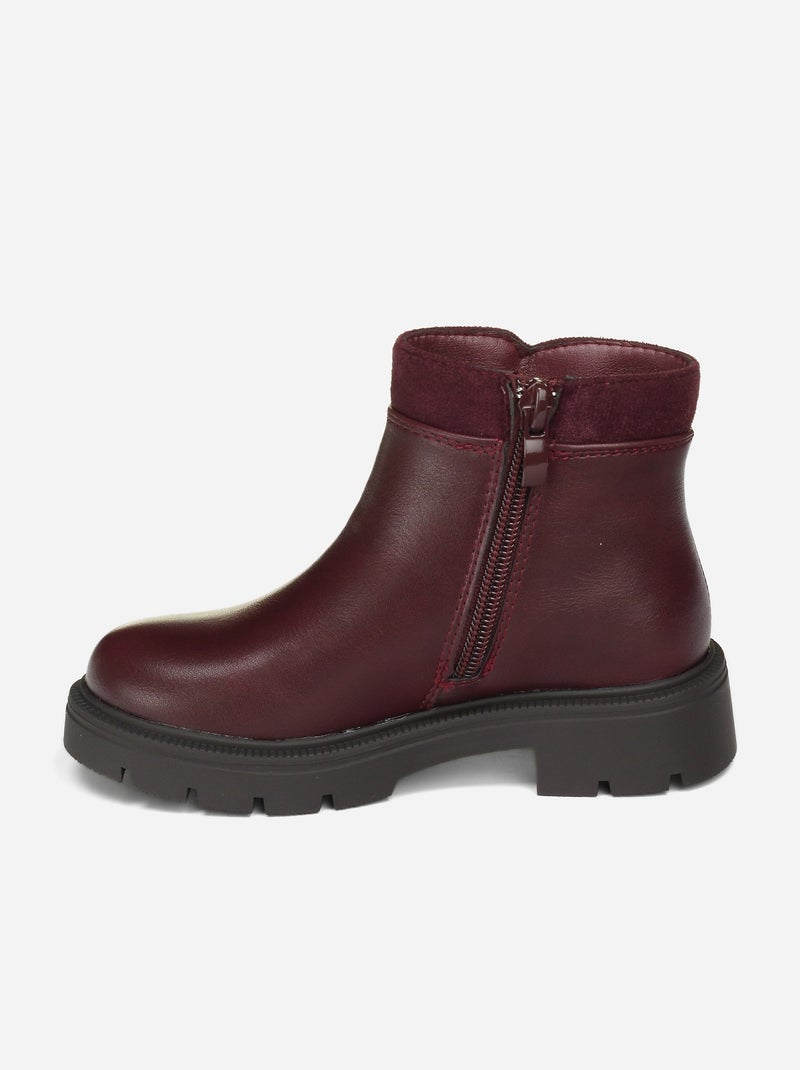 Botines correa cruzada Burdeos - Kiabi