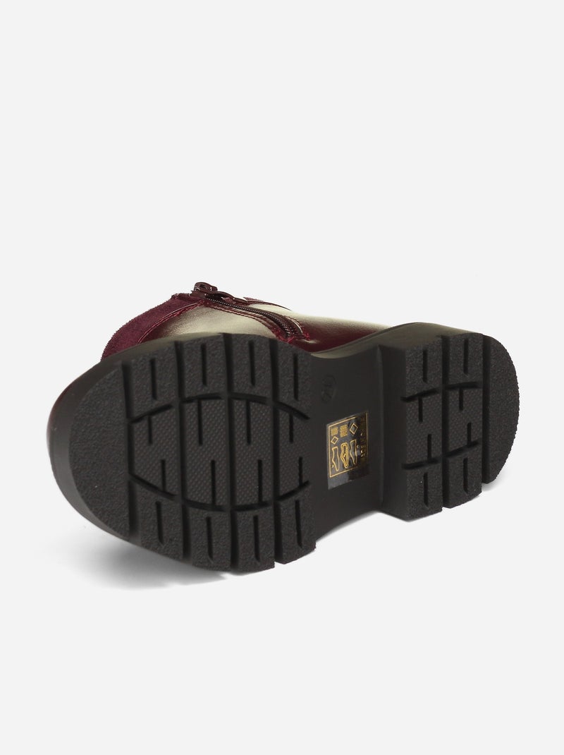 Botines correa cruzada Burdeos - Kiabi