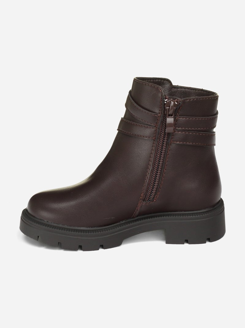 Botines correa cruzada Marrón - Kiabi