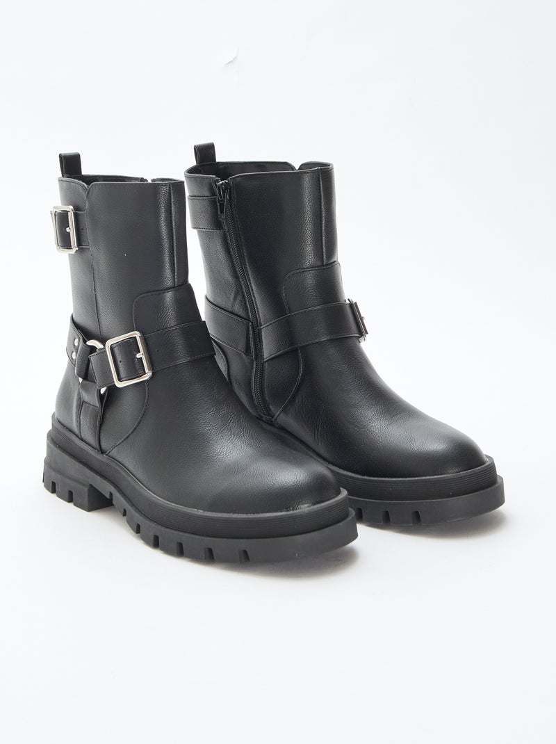 Botines cortos unicolor Negro - Kiabi