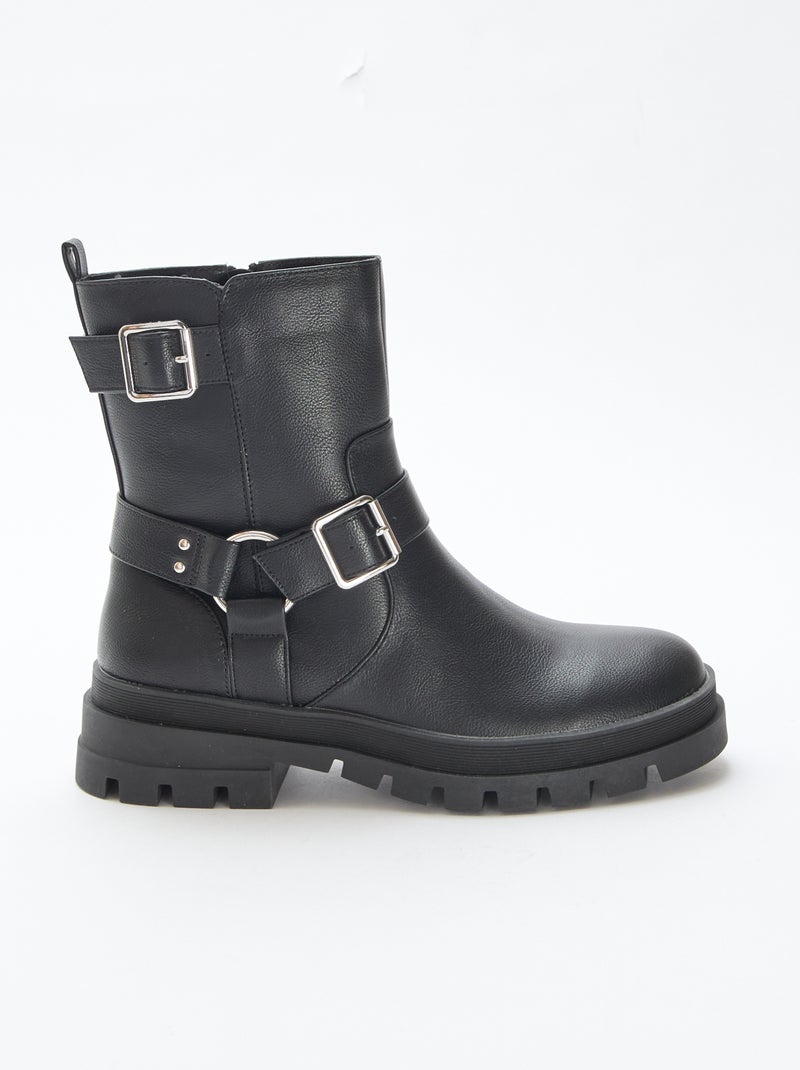 Botines cortos unicolor Negro - Kiabi