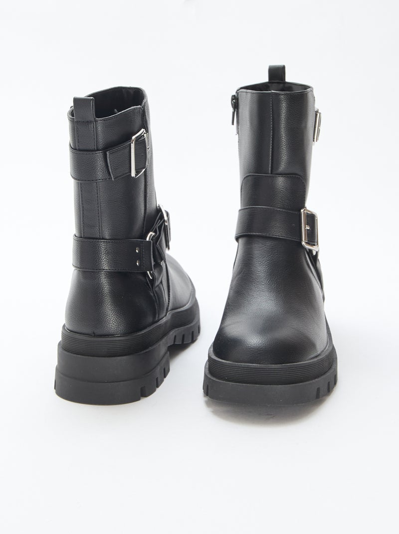 Botines cortos unicolor Negro - Kiabi