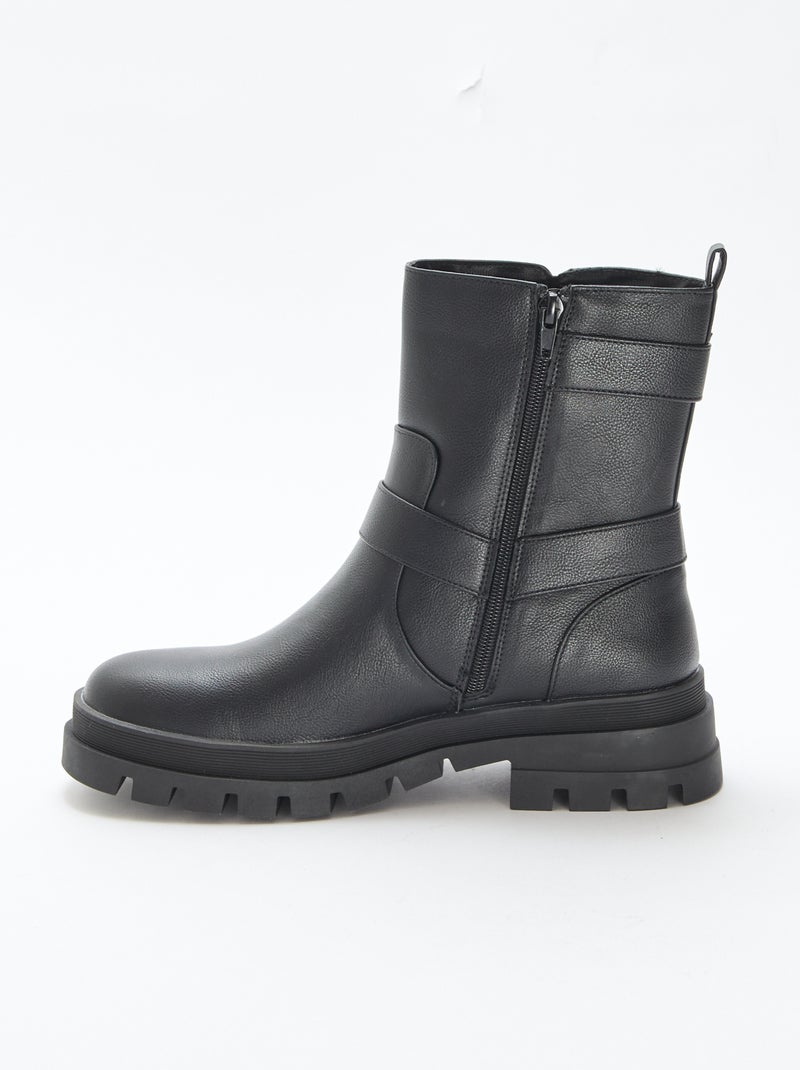 Botines cortos unicolor Negro - Kiabi