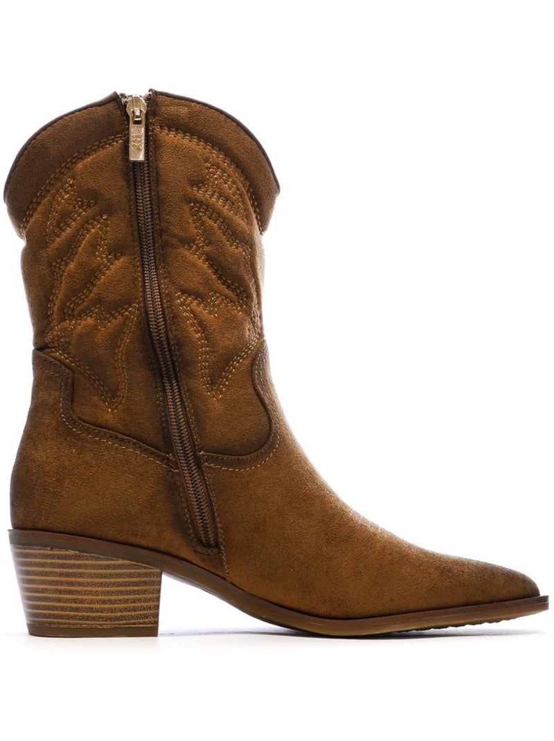 Botines Cowboy de Mujer Marrón capuchino - Kiabi