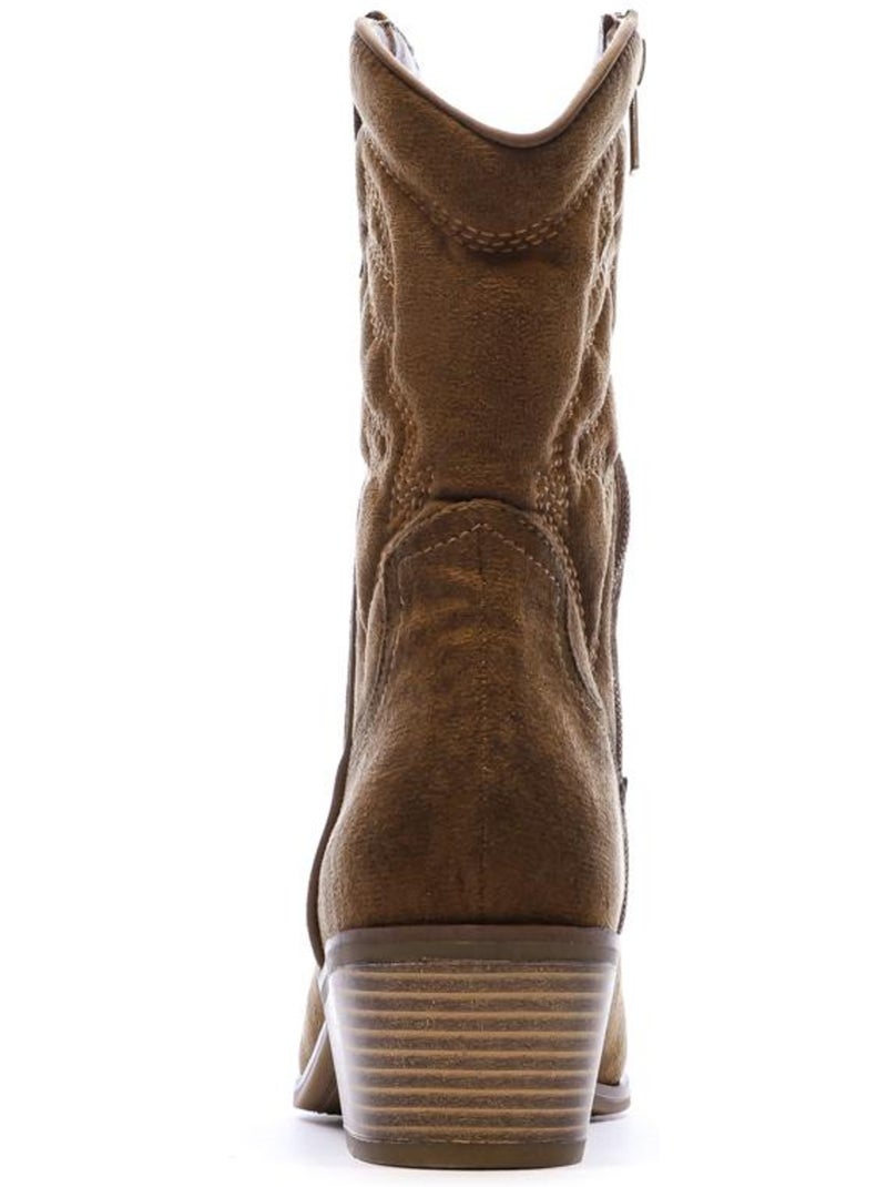 Botines Cowboy de Mujer Marrón capuchino - Kiabi