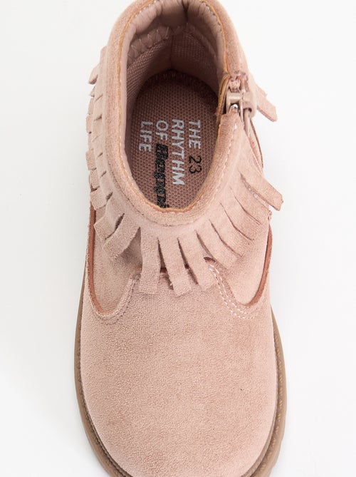 Botines de antelina con flecos - Kiabi
