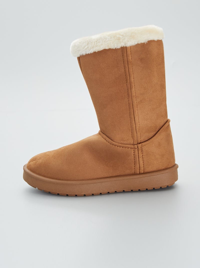 Botines de antelina con forro BEIGE - Kiabi