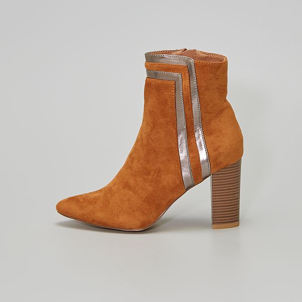≫ ALAND ≪ Botines de mujer de punta cuadrada, tacón ancho y cremallera