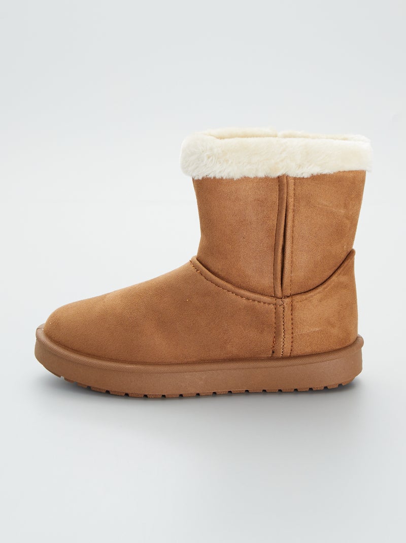Botines de antelina forrados por dentro BEIGE - Kiabi