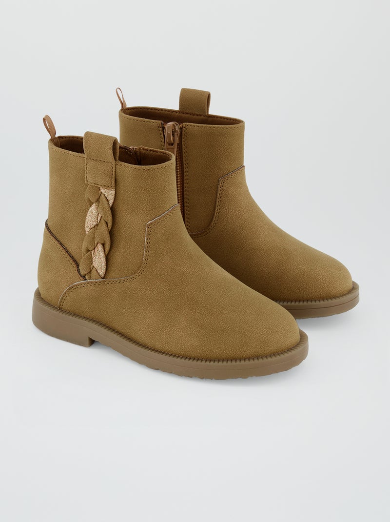 Botines de antelina MARRON - Kiabi
