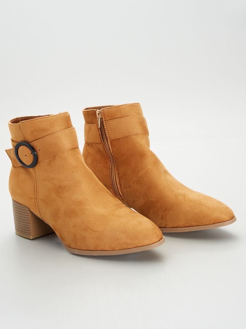 Botines de antelina MARRON - Kiabi