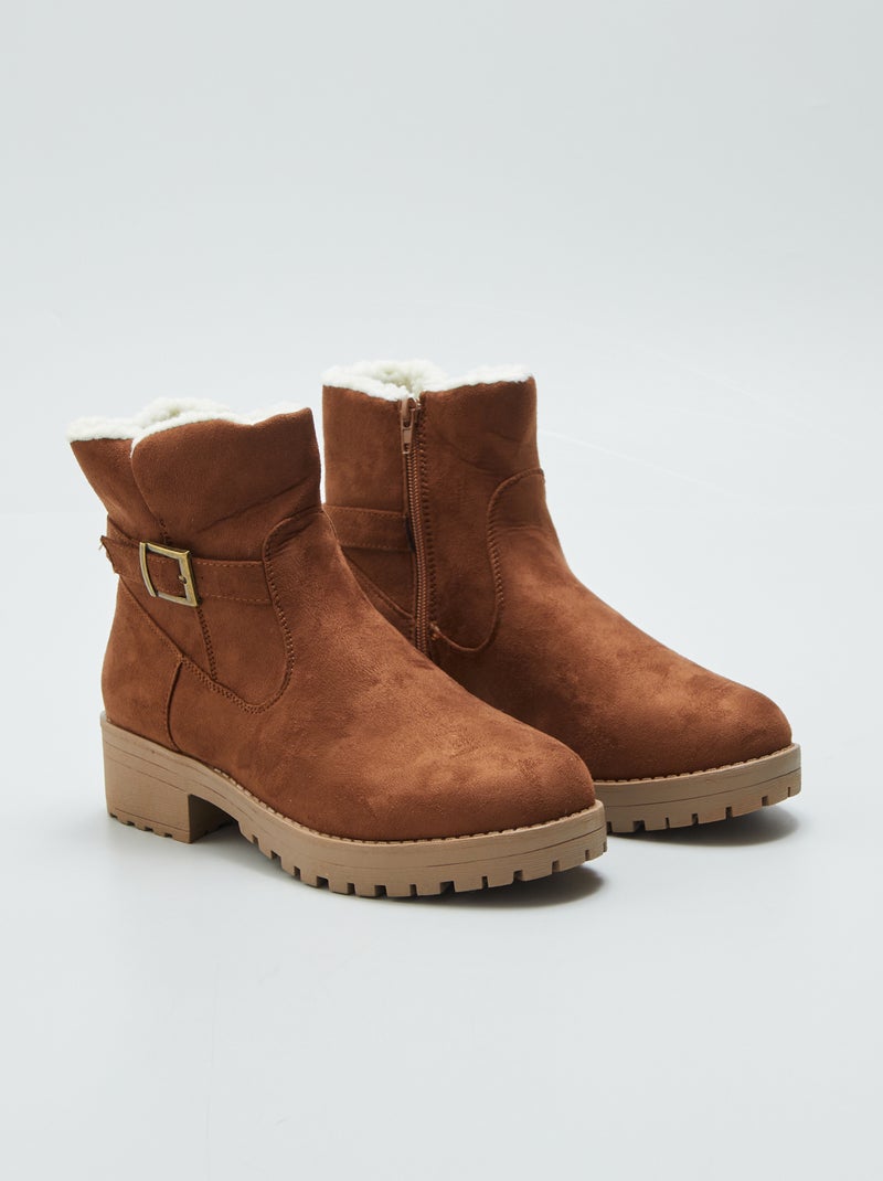 Botines de antelina MARRON - Kiabi
