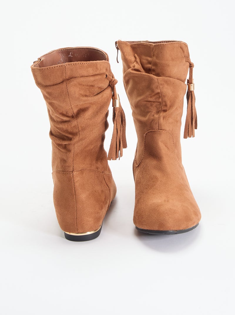 Botines de antelina Marron - Kiabi