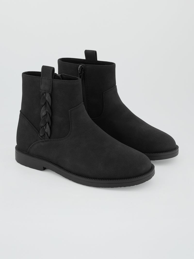 Botines de antelina negro - Kiabi