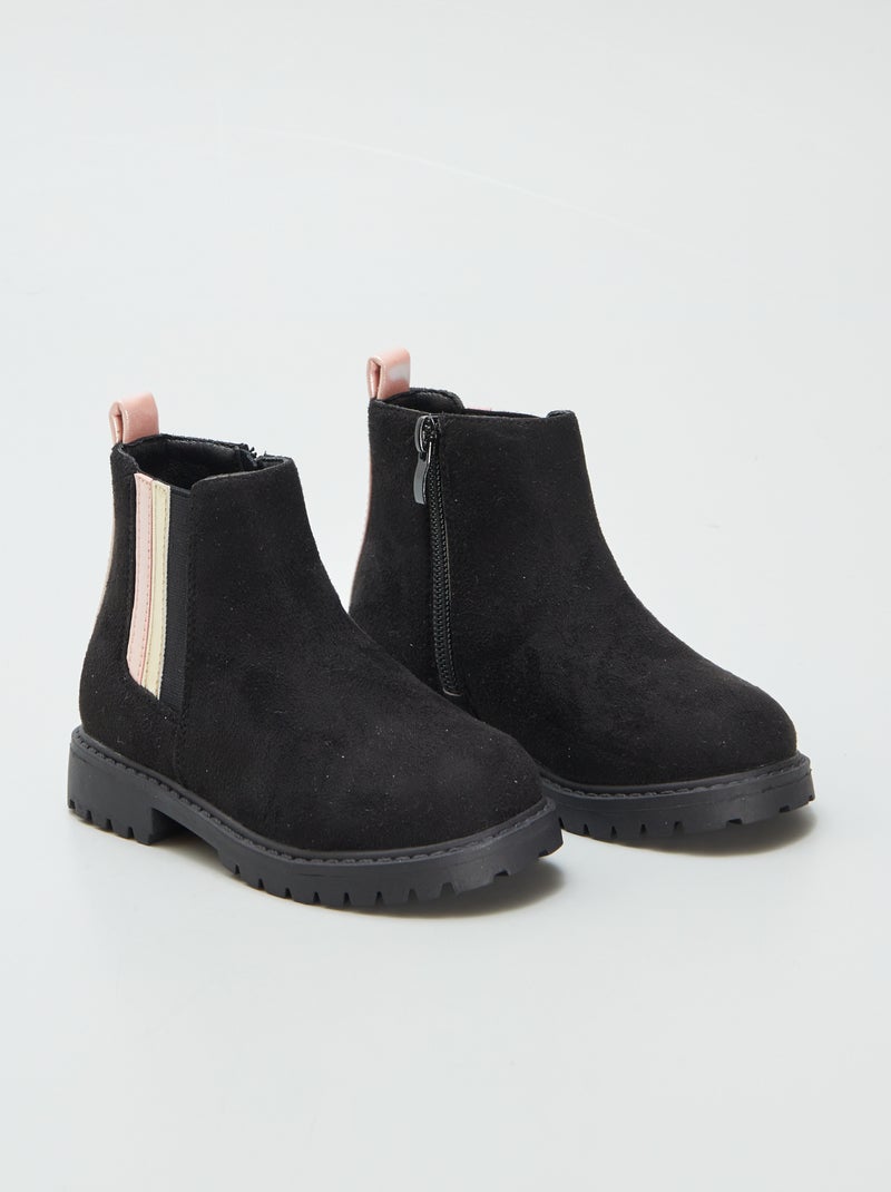 Botines de antelina NEGRO - Kiabi