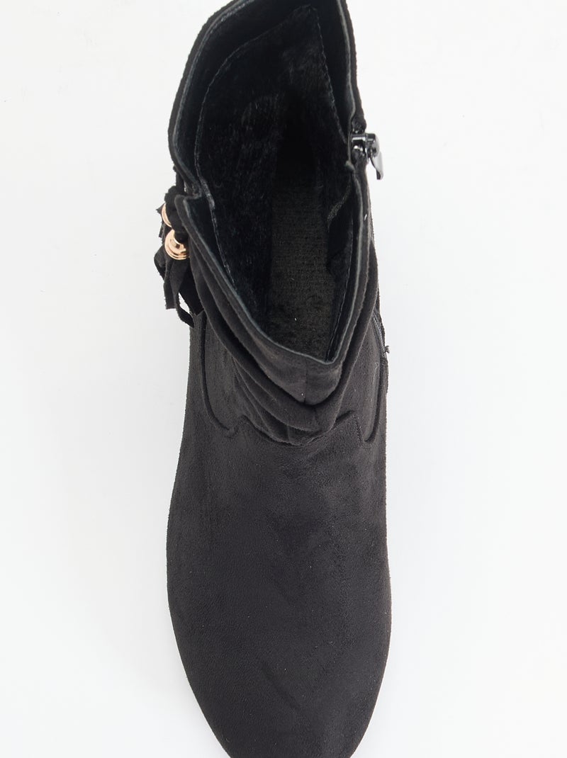 Botines de antelina Negro - Kiabi