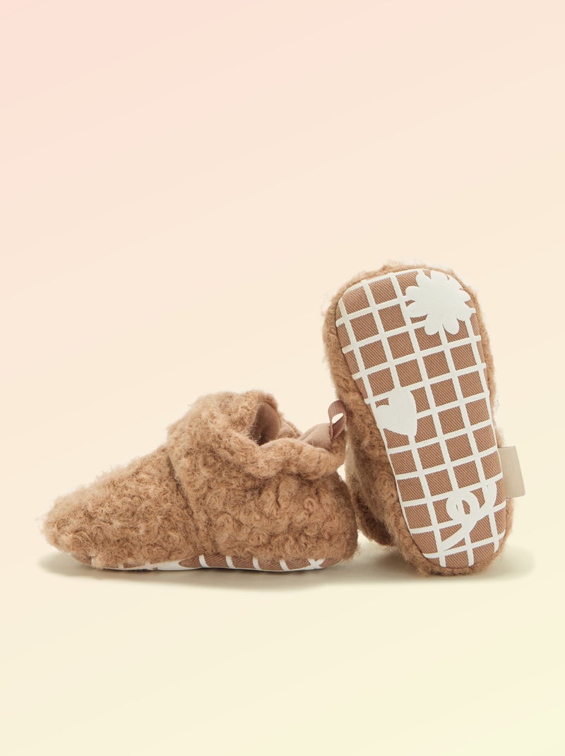 Botines de bebé efecto borreguito - 'Kitchoun' Marron - Kiabi