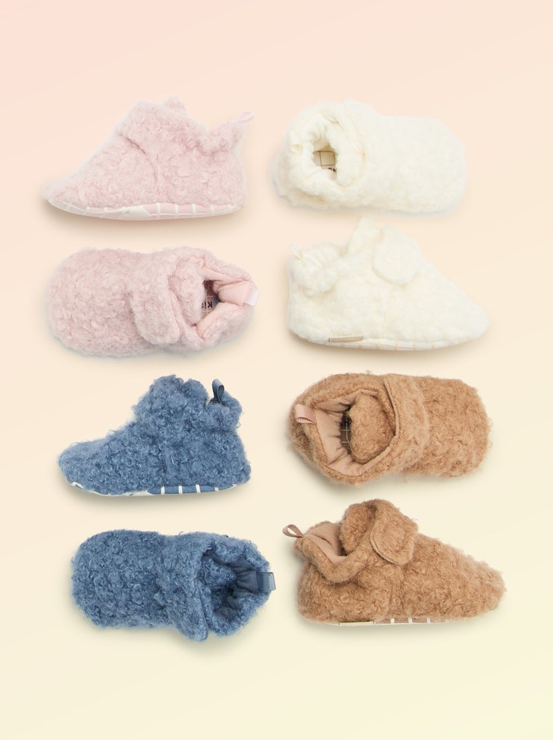 Botines de bebé efecto borreguito - 'Kitchoun' Rosa - Kiabi