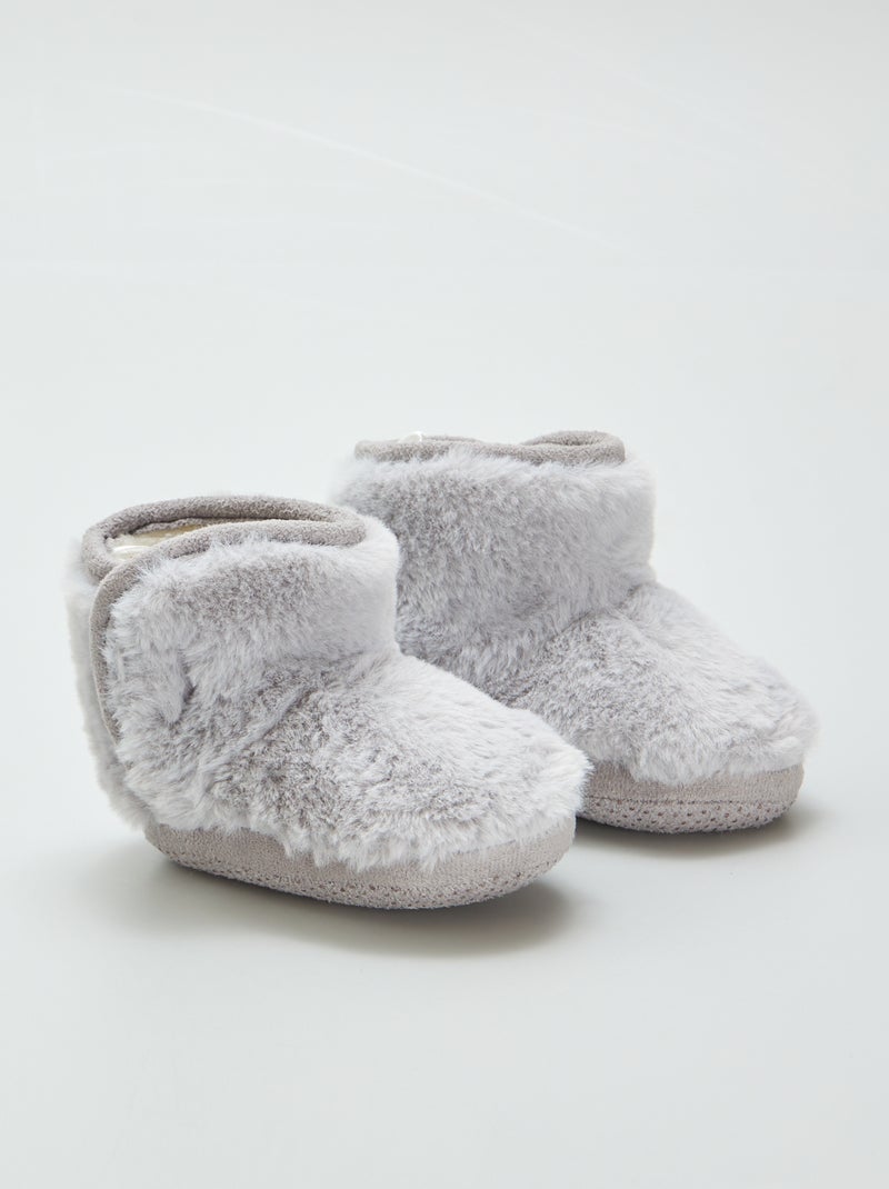 Botines de casa de pelo GRIS - Kiabi