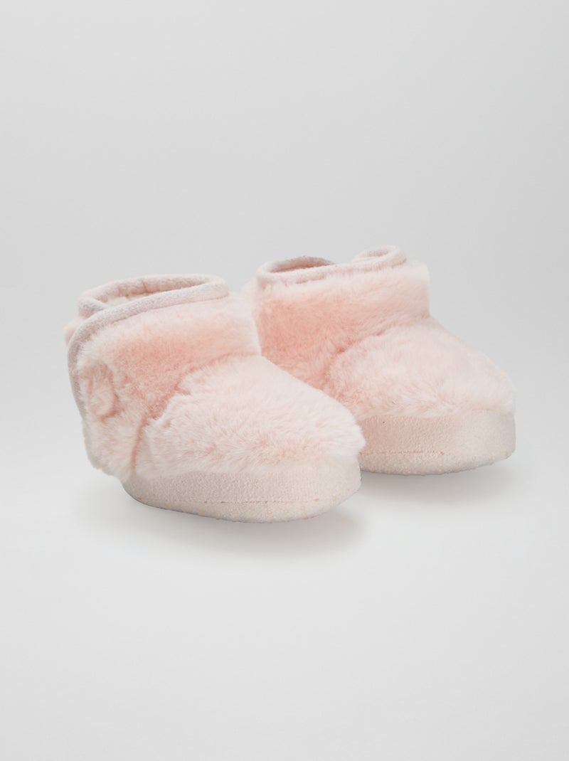 Botines de casa de pelo ROSA - Kiabi