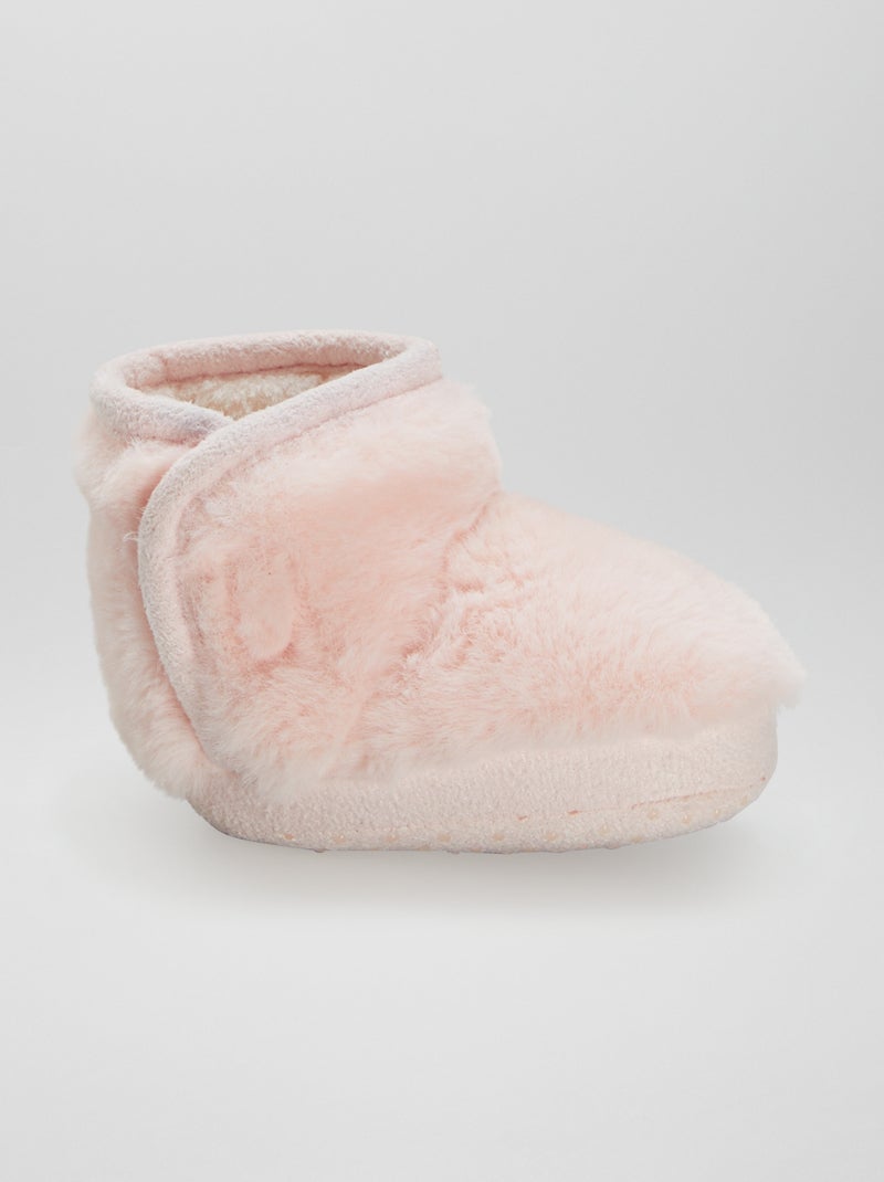 Botines de casa de pelo ROSA - Kiabi