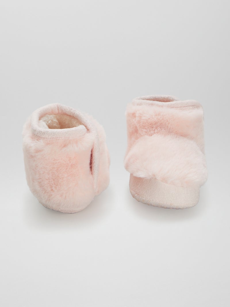 Botines de casa de pelo ROSA - Kiabi