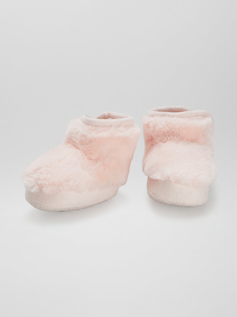 Botines de casa de pelo ROSA - Kiabi