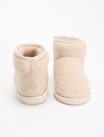 Botines de casa efecto borreguito