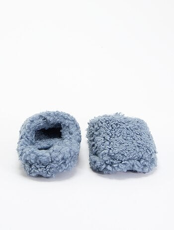 Botines de casa efecto borreguito