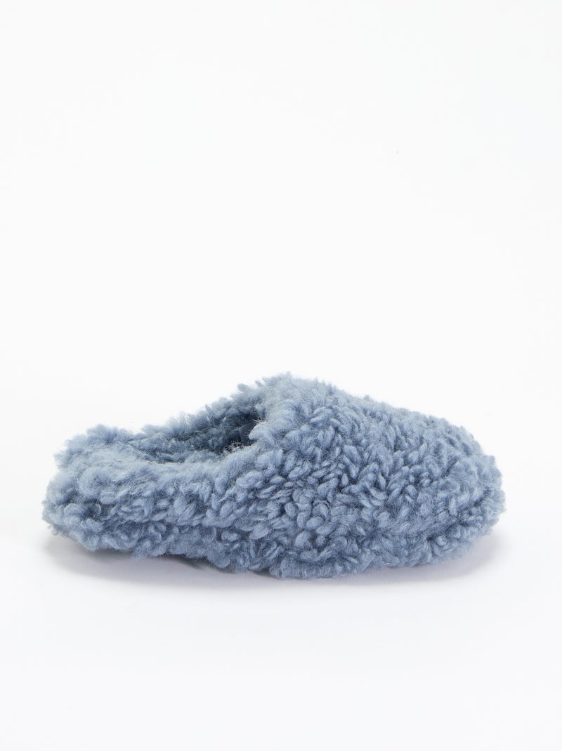 Botines de casa efecto borreguito Gris - Kiabi