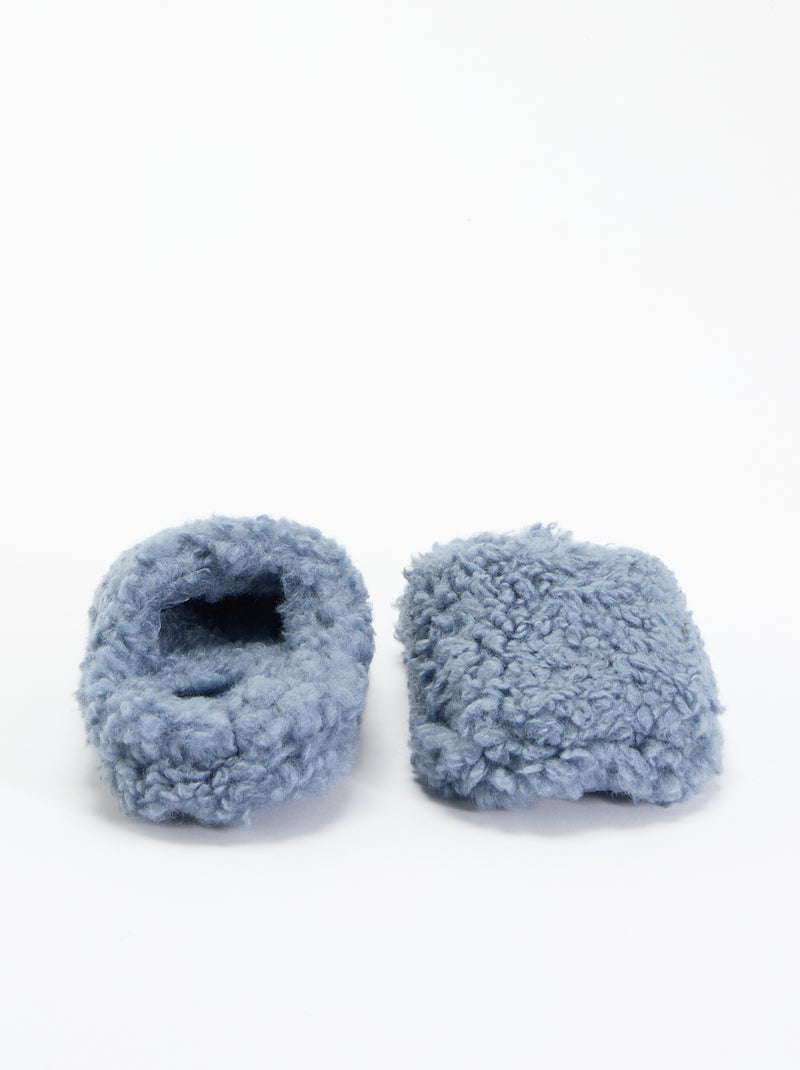 Botines de casa efecto borreguito Gris - Kiabi