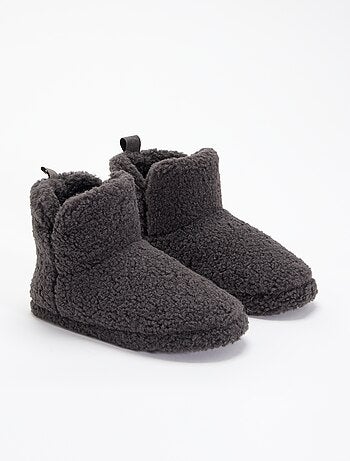 Botines de casa efecto borreguito