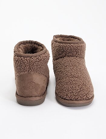 Botines de casa efecto borreguito