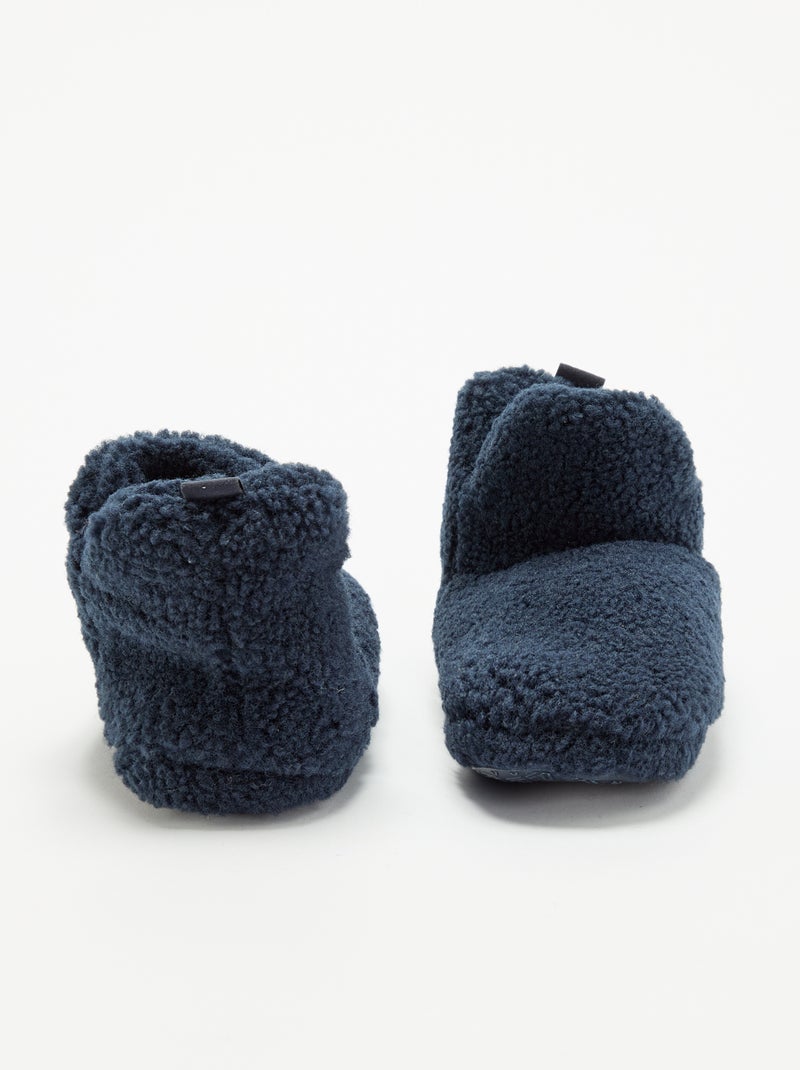 Botines de casa efecto borreguito Negro - Kiabi