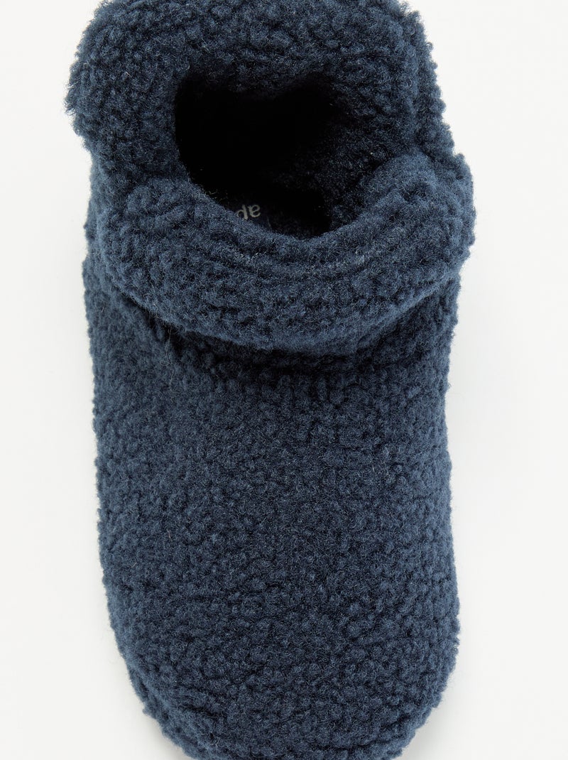 Botines de casa efecto borreguito Negro - Kiabi