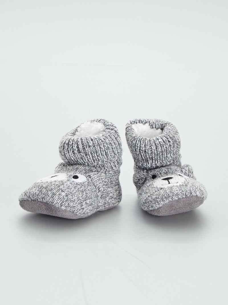 Botines de casa forrados 'animal' gris - Kiabi