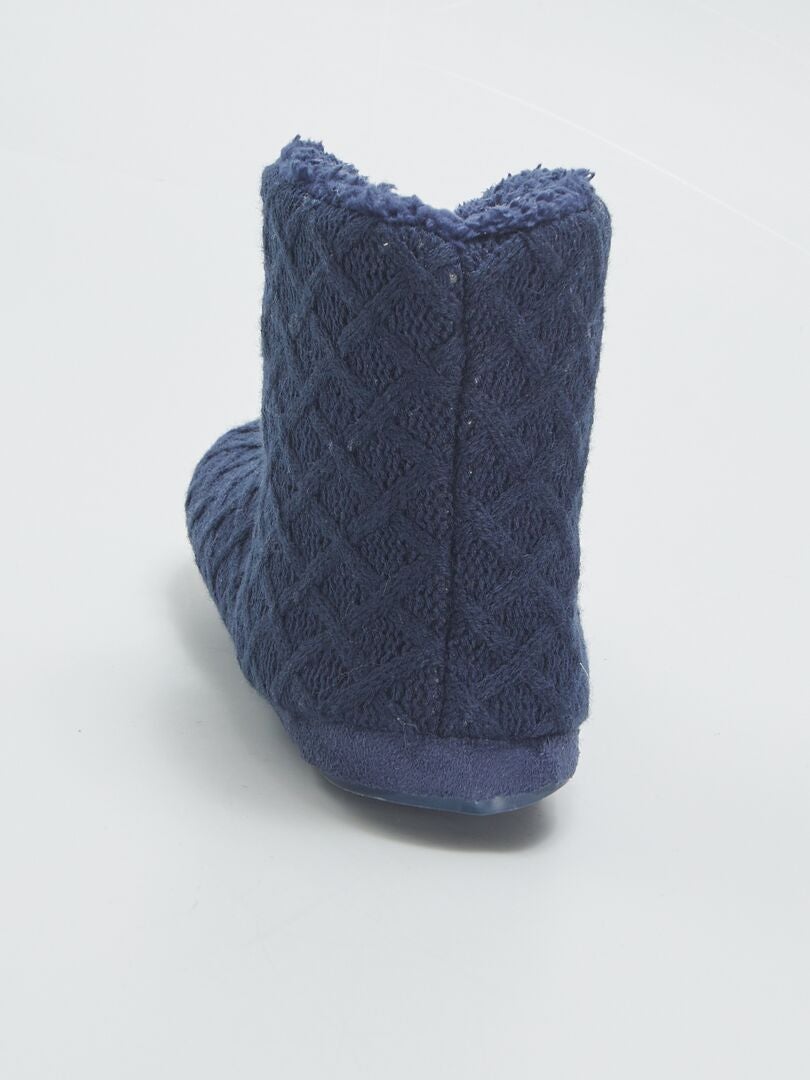 Botines de casa forrados AZUL - Kiabi