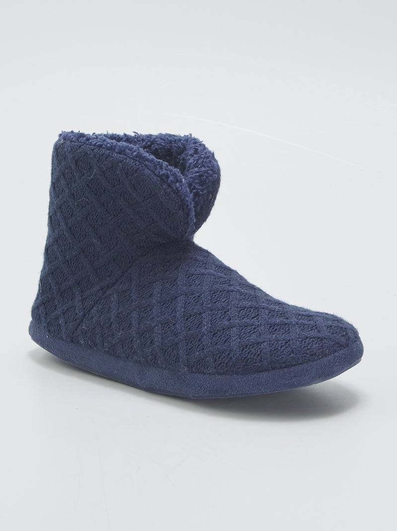 Botines de casa forrados AZUL - Kiabi