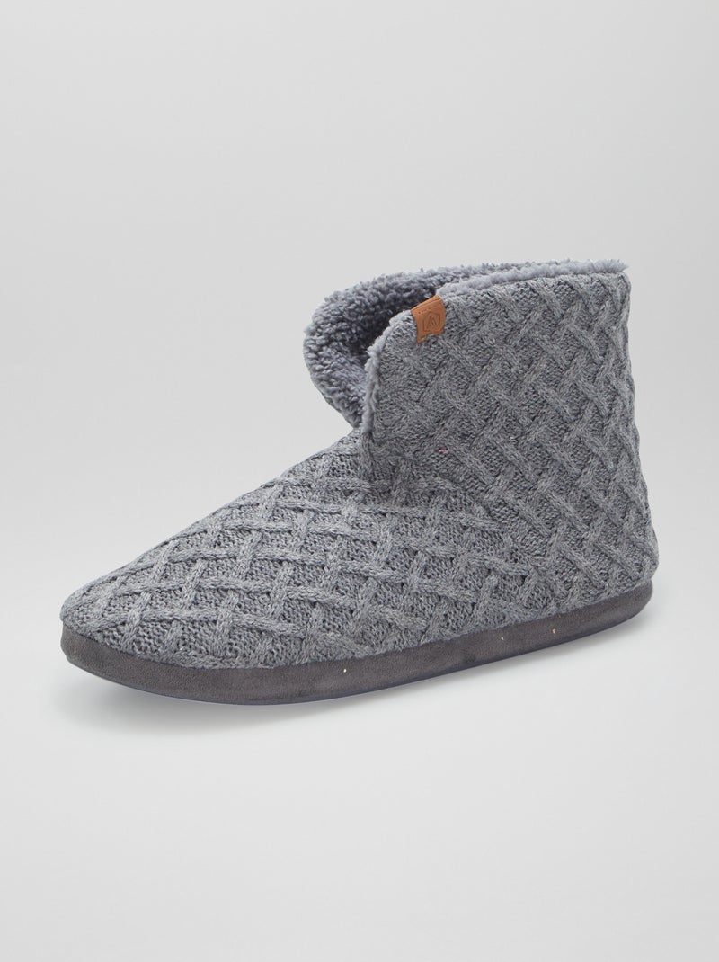 Botines de casa forrados GRIS - Kiabi