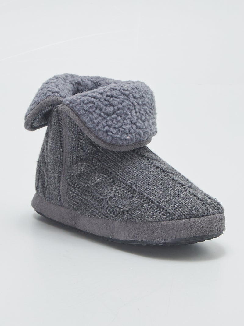 Botines de casa forrados GRIS - Kiabi