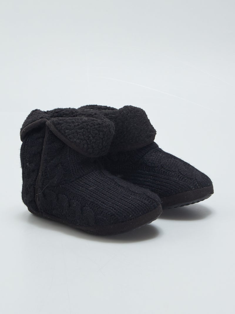 Botines de casa forrados NEGRO - Kiabi