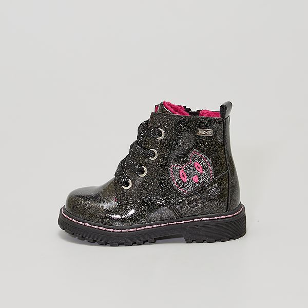 Botines de charol con brillos Niña 3-12 años - negro - Kiabi - 25,00€