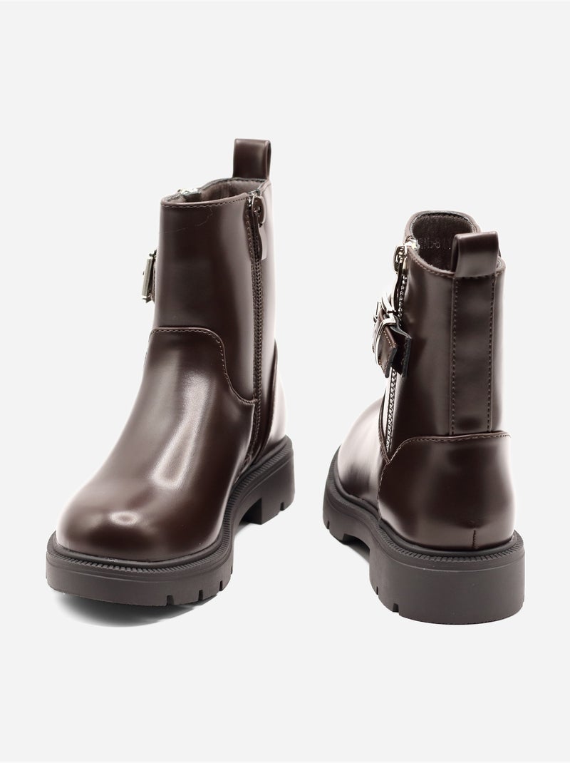 Botines de charol Marrón - Kiabi