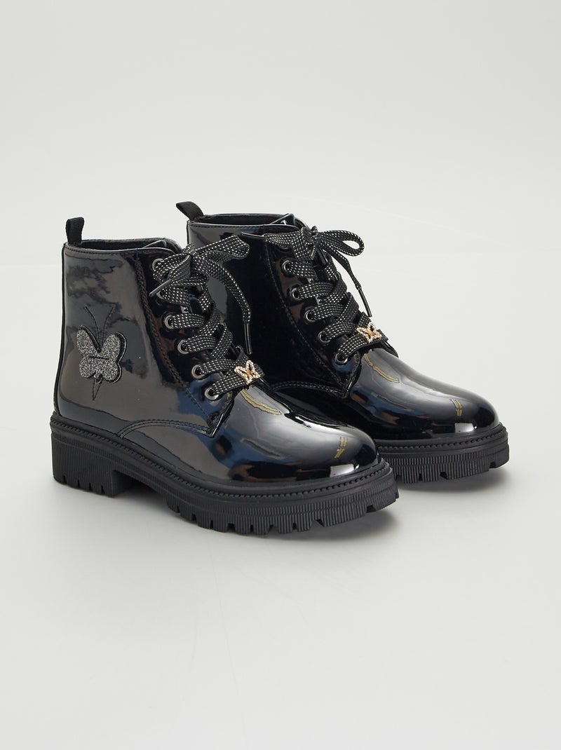 Botines de charol NEGRO - Kiabi