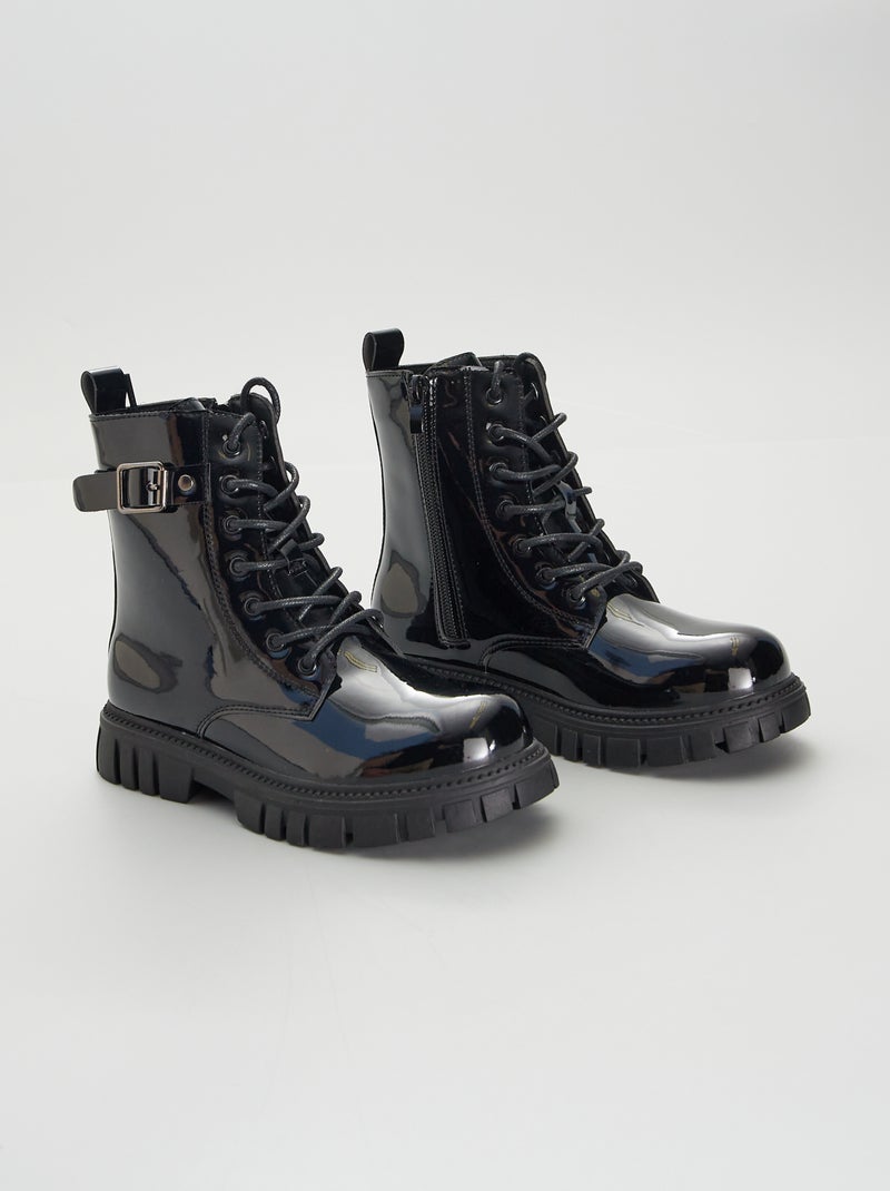 Botines de charol NEGRO - Kiabi