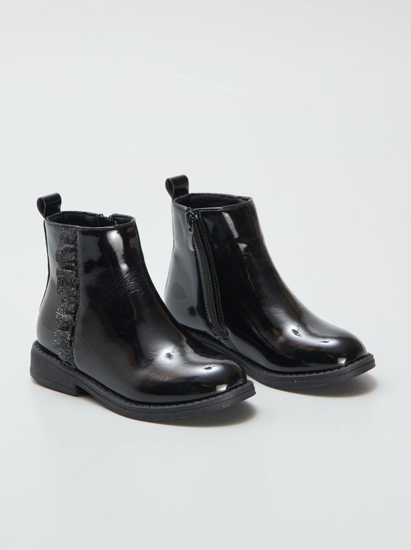Botines de charol NEGRO - Kiabi